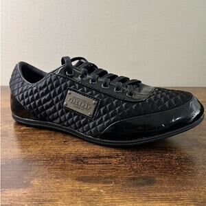 Firetrap Dr Domello Trainer Sneakers 9.5 Men Black Lace Up Shoes Quilted Comfort